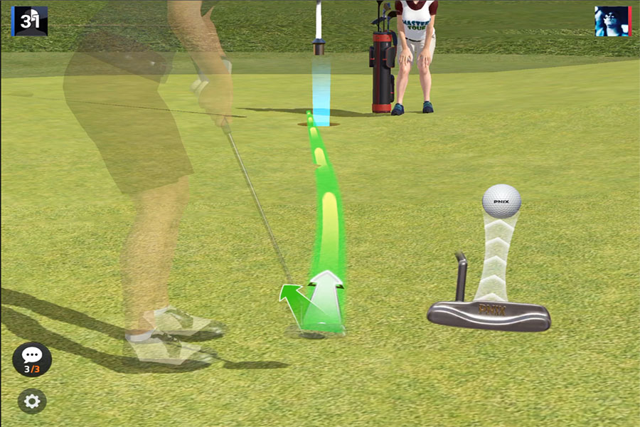 Golf King World Tour : Putting for an eagle !  (iphone)