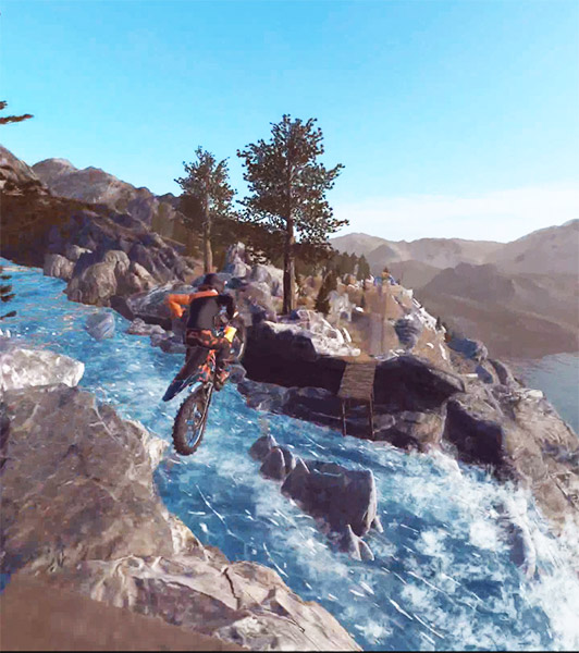 Dirt Bike Unchained : Flying over the river !